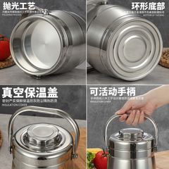 Stainless steel insulated travel rice bucket rice basket large capacity portable bento box for students, home use, office workers, insulated lunch box