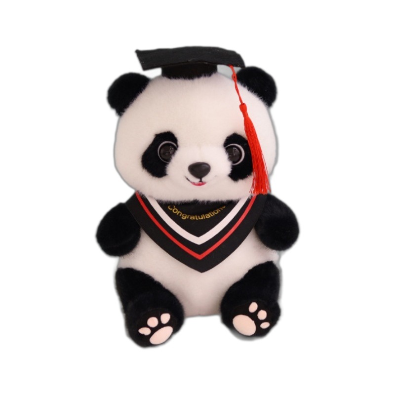 Nuevo regalo de graduación Dr. Panda Doll Peluche Panda Doll Peluche Panda Doll Boutique Agarrador Puede agregar LOGO