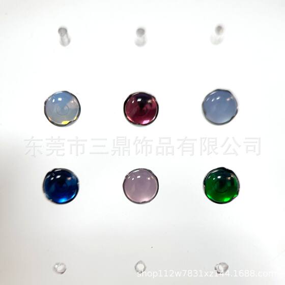 F136 titanium wave edging opal flat bottom earnail lip nail G23 titanium alloy puncture jewelry ear bone nail tongue nail