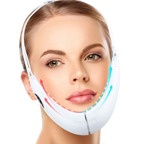 Cross-border EMS microcurrent face slimming device, electric colored light v-face device, skin rejuvenation, firming and beauty device, hot compress lifting face slimming device