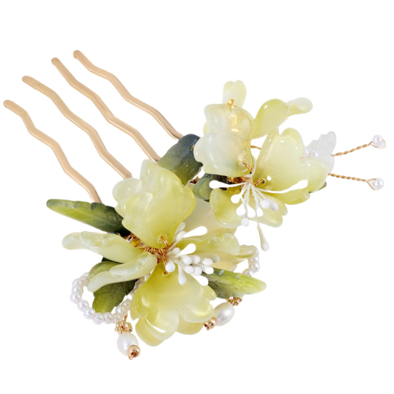 Nueva horquilla de pelo de disco de flores chinas para mujer 2025 nuevo estilo antiguo de alta gama peine de inserción de mariposa horquilla horquilla en forma de U horquilla