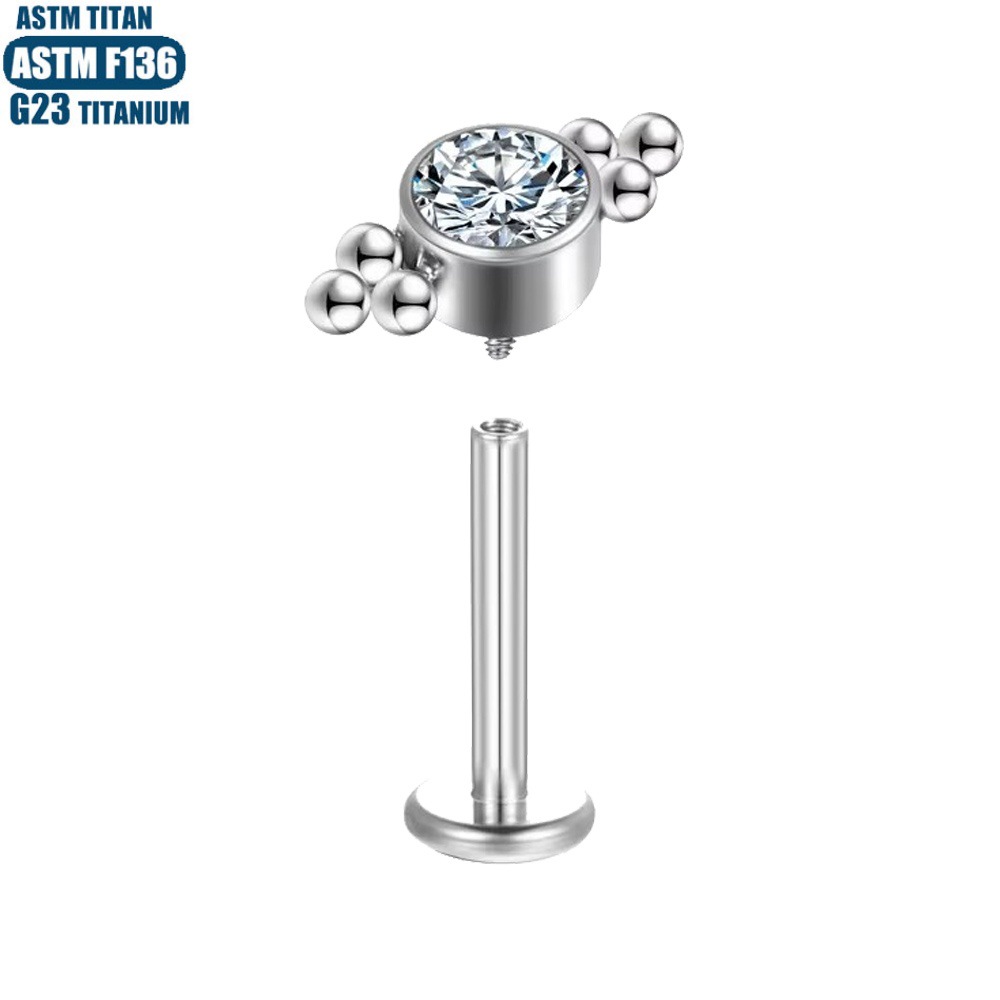 Labret piercing jewelry detail image