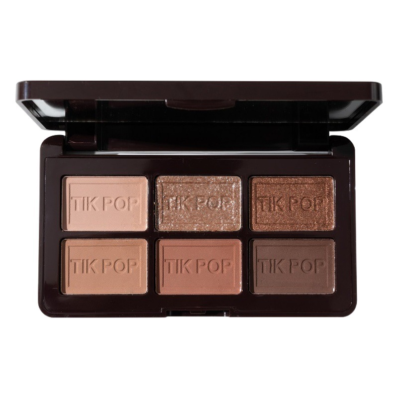 Chocolate silky eye shadow plate does not fly powder earth color affordable beauty makeup student party online red makeup six-color eye shadow