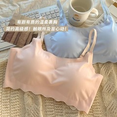 無痕春夏下着女性運動は無鋼輪少女ブラジャー学生の通気性が小さいストラップ美ベスト式
