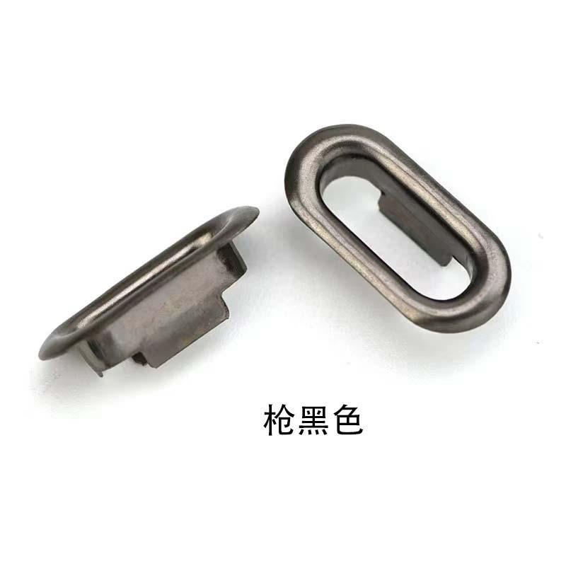 U形气眼槽扣箱包配件服饰织带辅料金属椭圆槽扣蛋形鸡眼扣批发