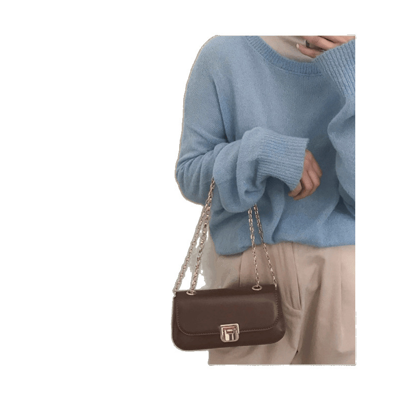 Borsa a spalla donna stile retrò, elegante borsa con catena_voghion.com