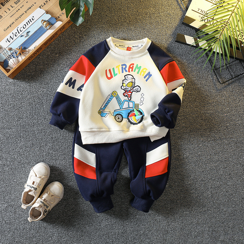 6100 Ultraman ropa traje de otoño para niños 2024 nueva ropa para niños primavera y otoño suéter para hombres guapo