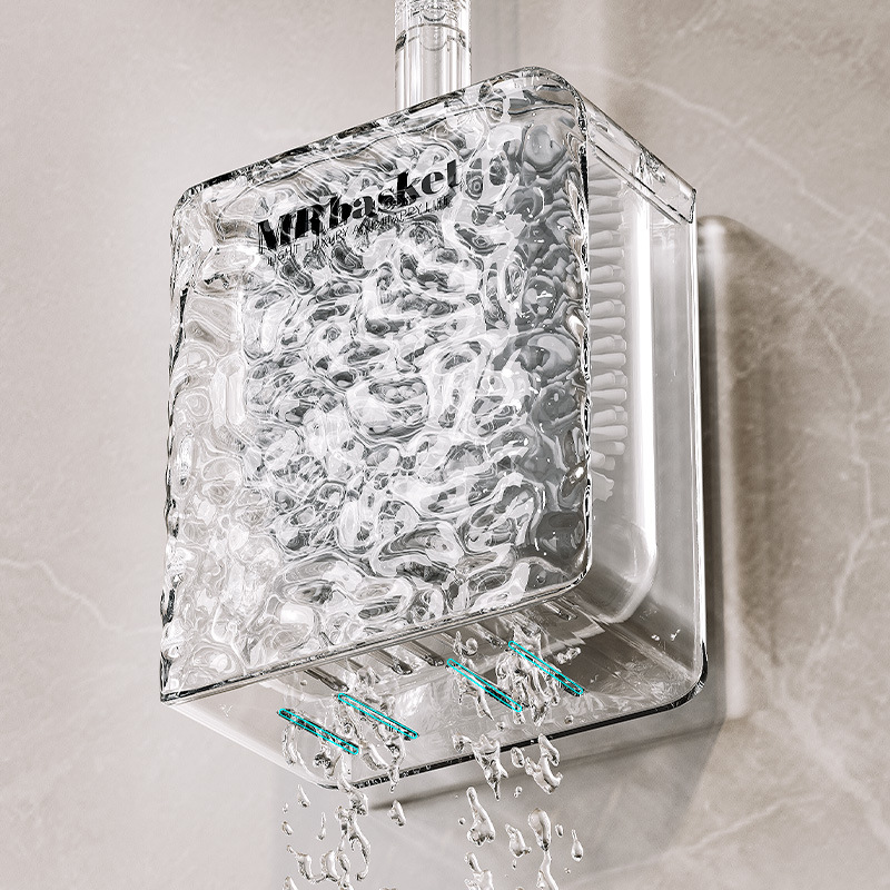 2023 nuevo baño colgante de pared cepillo de limpieza de silicona mango largo cepillo de inodoro de lujo ligero hogar sin ángulo muerto