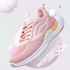 2024 New Women's Lightweight Breathable Sports Shoes Spring and Autumn Flyknit Running Shoes Anti-Slip Soft Sole Ladies' White Shoes