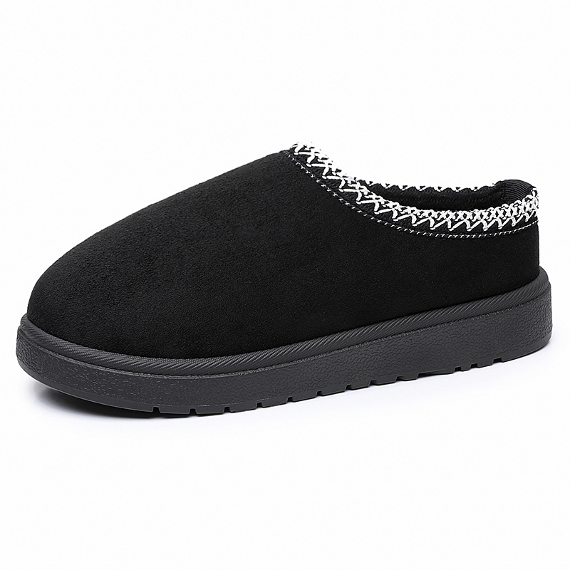 Pantuflas de algodón para uso doméstico en invierno, estilo femenino, forradas de felpa y gruesas, cálidas y cómodas, tipo pantuflas de algodón sin cordones.