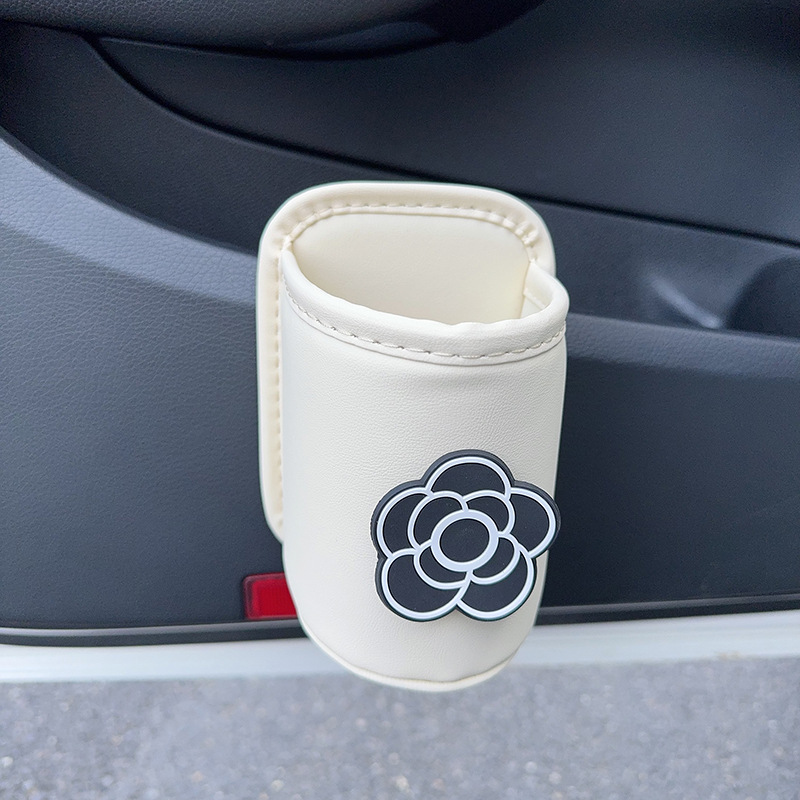 Car cup holder/beverage holder | Qìchē Storage Car Door - camellia-beige-cup-storage-bucket