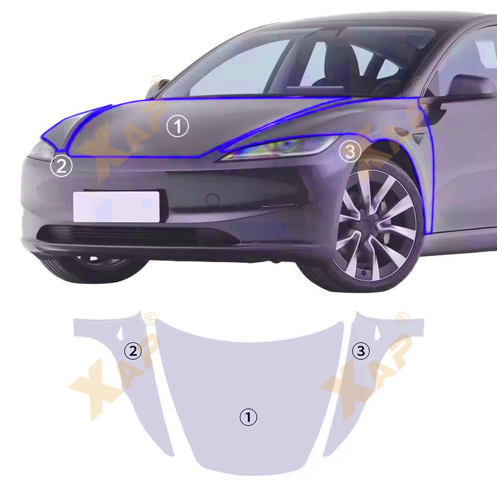 Cross-border Transparent Protective Film for Tesla Model 3 Highland 2024 TPU Invisible Paint