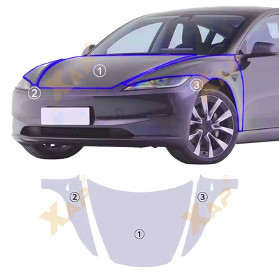 Cross-border Transparent Protective Film Automotive Film - tpu-transparent-protective-film-model-3-front-cover-tpu-protective-film