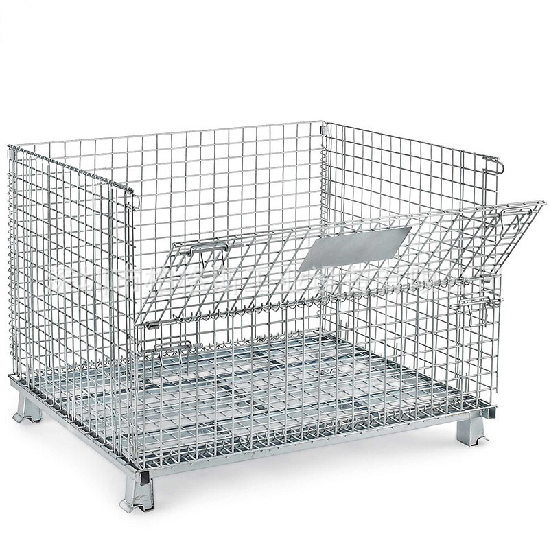 特卖仓储笼物料箱铁皮箱周转箱折叠周转筐堆垛箱仓库垃圾笼可定