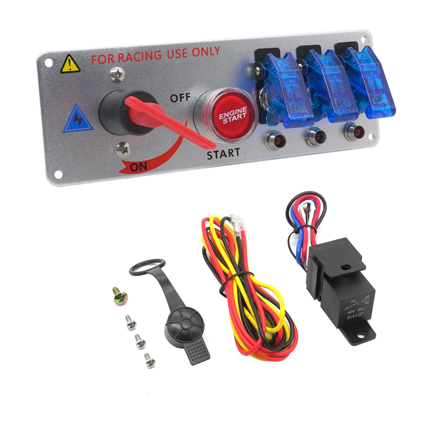 Car 12VLED one -click startup Total switching knob of power -cutting 4 Unicom use ignition panel switch
