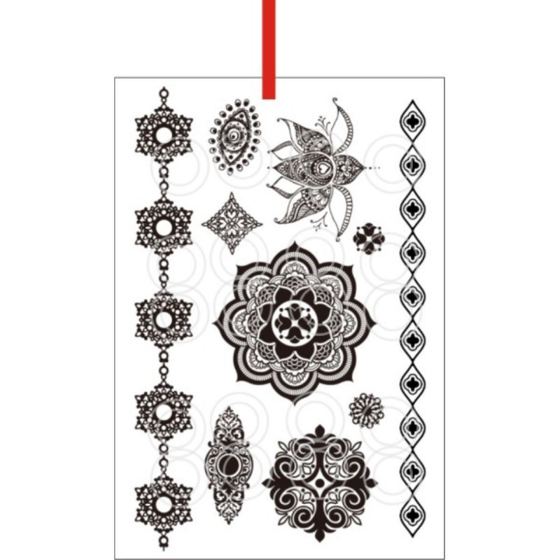 黒模擬レース太ももリボンレースレッグリングタトゥーステッカー防水女性の持続的なセクシーな手首女の子