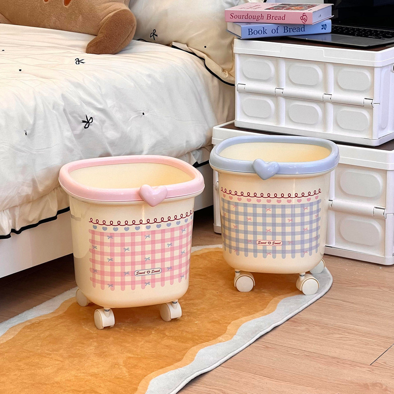 100 Packages Delivered to the New House | Trash Can with Wheels for Home Use, 2025 New Model, Suitable for Living Room, Bathroom, Bedroom, High Aesthetic Appeal.