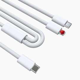 48锭编织快充数据线一拖二100w和27w双带数据ABS套壳线材手机线