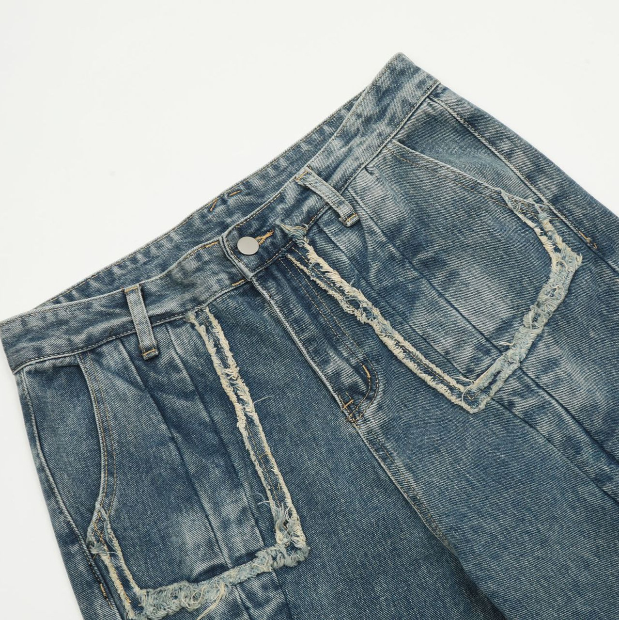 Vêtements pour hommes EONMODISH | Nouveau produit d'automne 2024 Pantalon de cow-boy délavé à l'eau à la mode American High Street_voghion.com