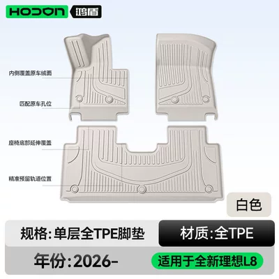 Modification Accessories Trunk Mat Starry – Modelə uyğun ayaqaltı - ideal-l8livis-26-models-five-seats-single-layer-foot-pad-white-tpe-economical-and-ordinary-style