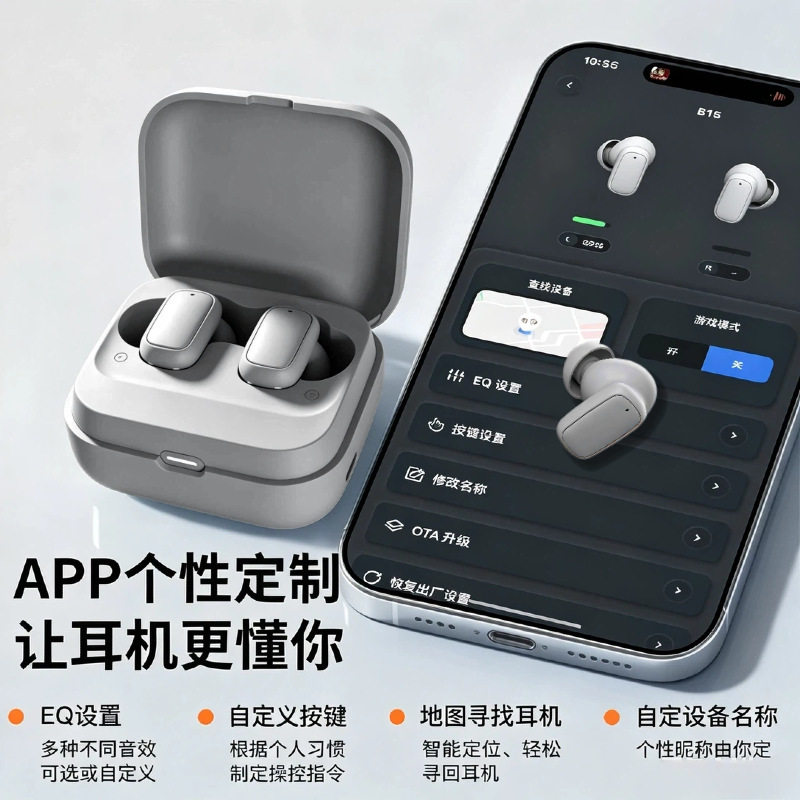 New private model short-handled Bluetooth earphones, wireless, with app, in-ear noise reduction, ultra-long battery life, direct factory sales New private model short-handled Bluetooth earphones, wireless, with app, in-ear noise reduction, ultra-long battery life, direct factory sales