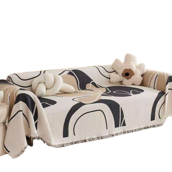 ins simple toalla de sofá cuatro estaciones todo incluido en una pieza de sofá cubierta Waffle impresa cubierta de sofá