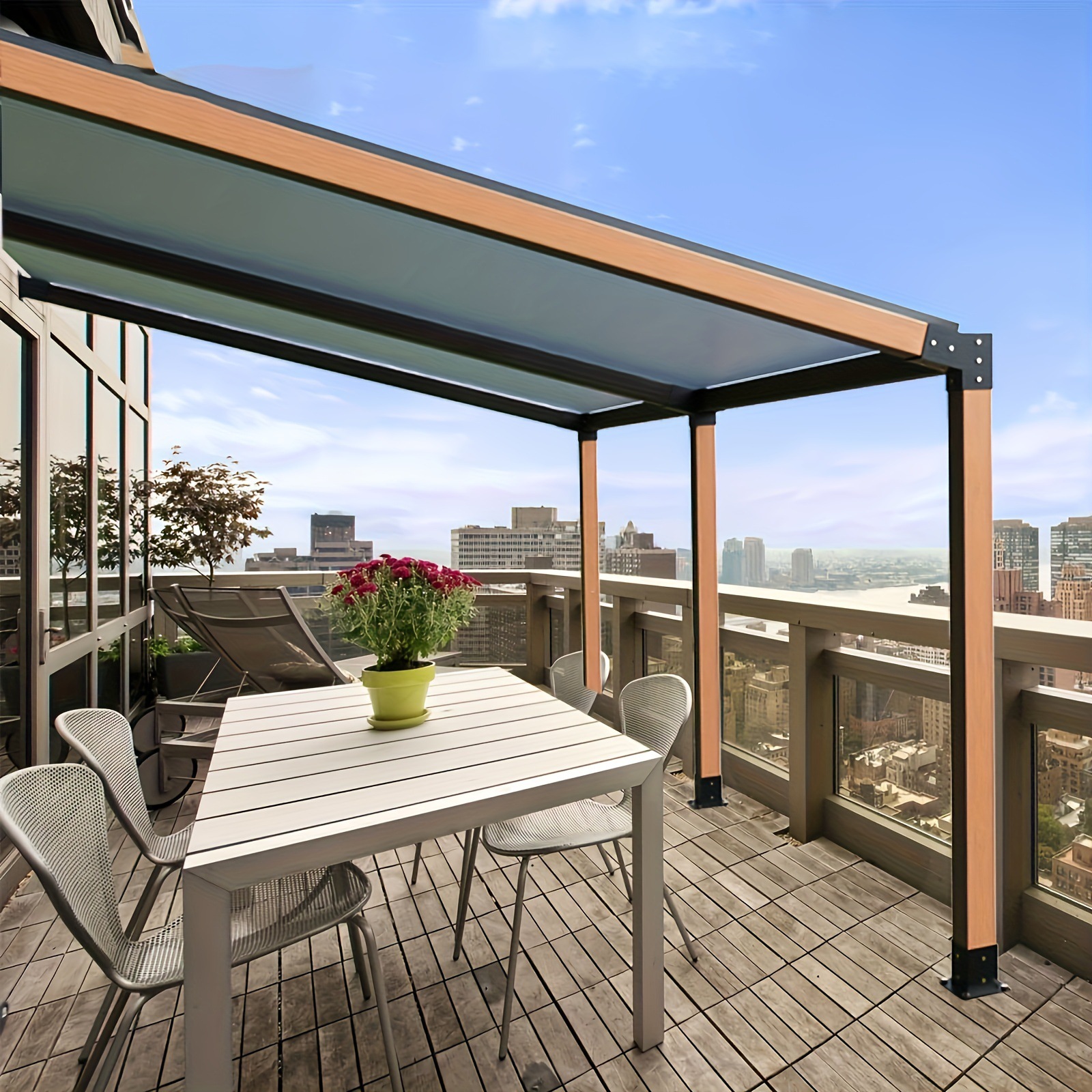 Fabricantes transfronterizos al por mayor pabellón conjunto marco de madera con soporte de esquina conector viga de madera soporte de valla de pabellón