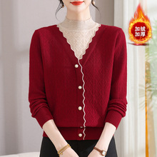 商超批发妈妈冬装2025新款加绒针织衫洋气质中年人毛衣时尚打底衫