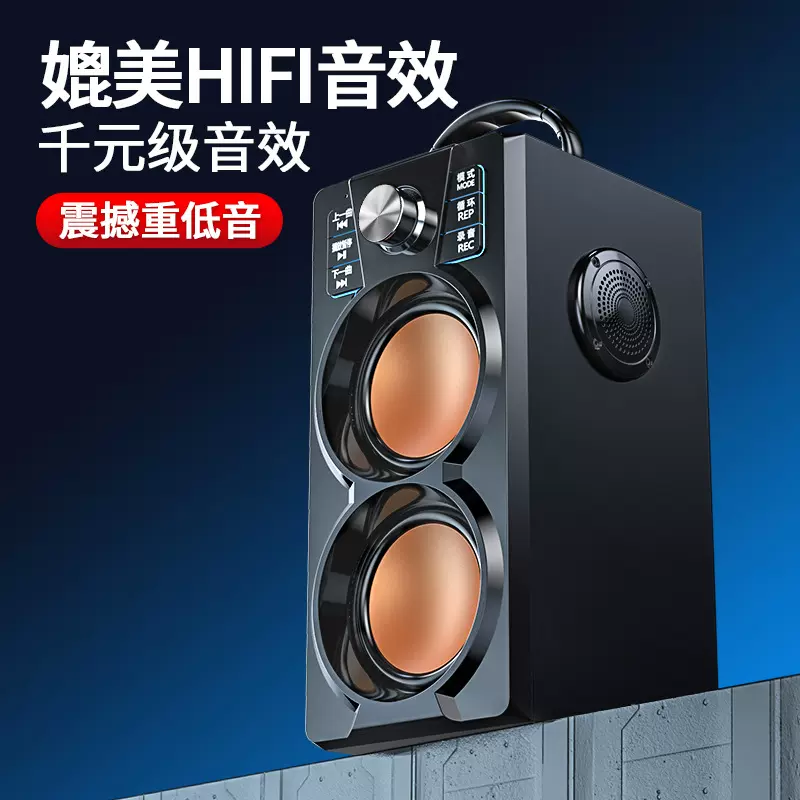 跨境SADA赛达A2蓝牙音箱户外广场舞便携式手提无线k歌麦克风插U盘