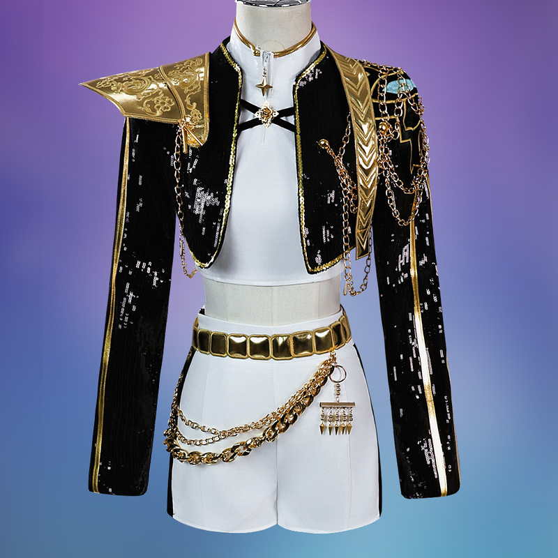 Kpop猎魔女团cos服Golden打歌服佐伊鲁米米拉黑金cosplay服装跨境|undefined