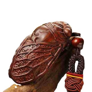 Rosewood Carving Crafts Handicraft Handicap Cicada blockbuster Wood Carving Crafts Car Keychain Pendant