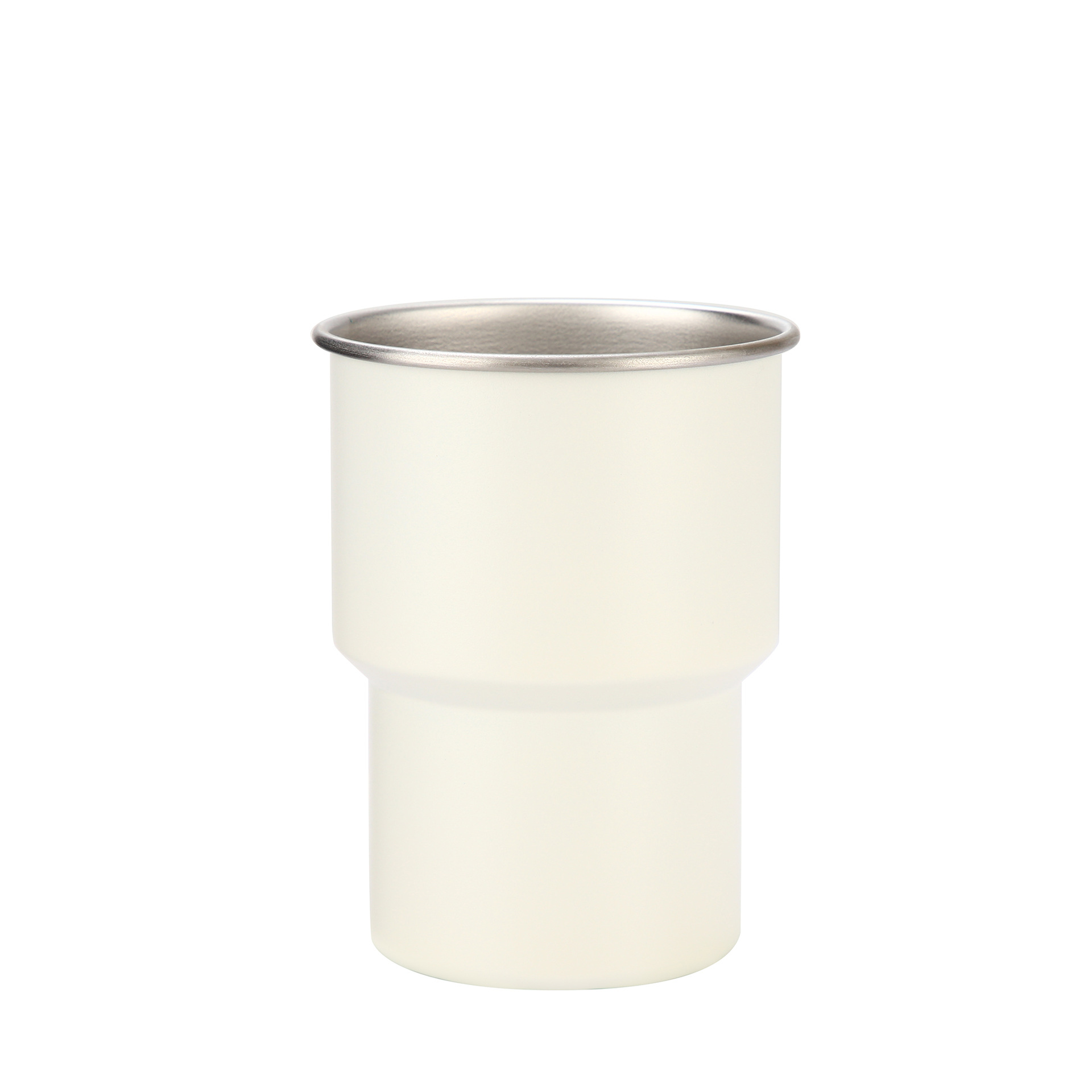 Taza de acero inoxidable para acampar al aire libre con grabado, taza de café 304, taza de agua estilo escalonado, taza portátil de una sola capa, portátil y práctica.