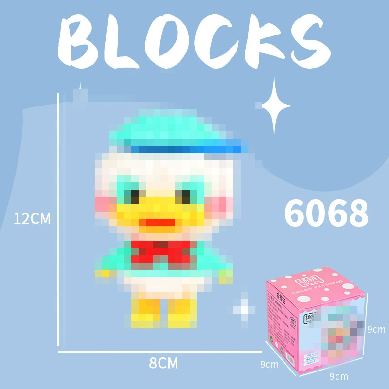 Cartoon Building Block Toy Set, Mini Constructor Doll, 9×9×9 cm, Assorted Character Designs