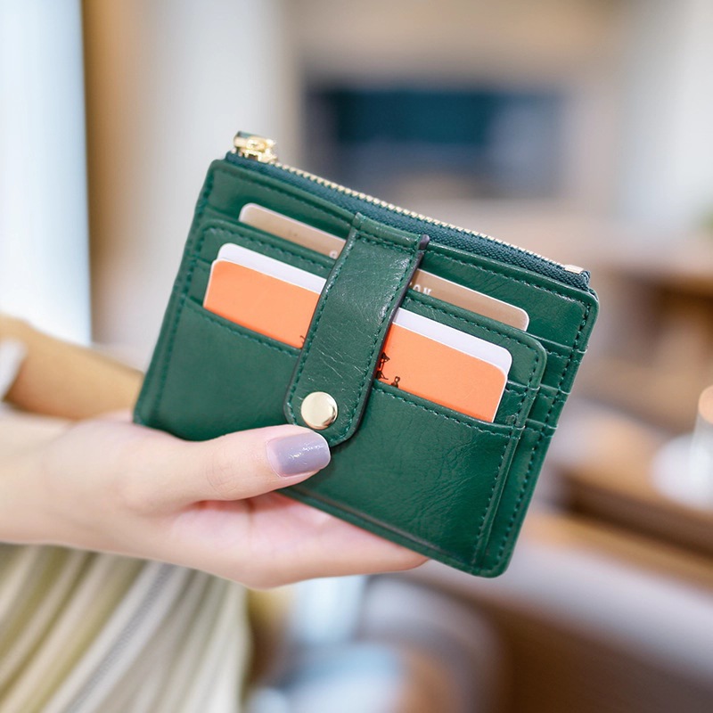 Bolsa de tarjetas de muñeca de flores de pera para mujer, estilo coreano ultrafino, múltiples ranuras, diseño simple, pequeño monedero con espacio para identificación