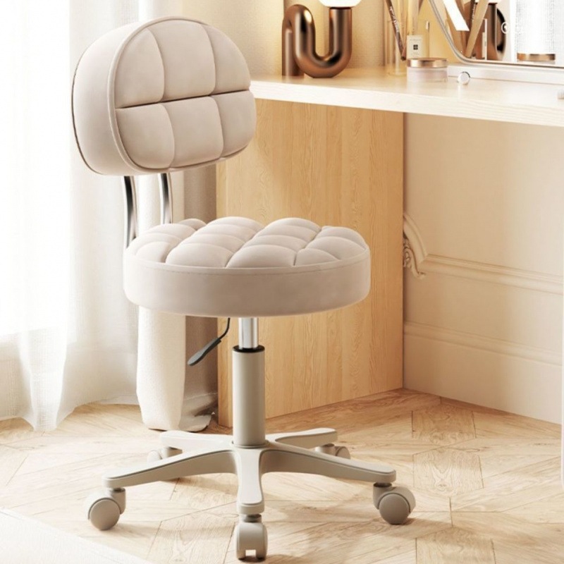 Makeup chair, beauty salon chair with backrest, manicure and hairdresser's adjustable chair, swivel bar stool, work chair