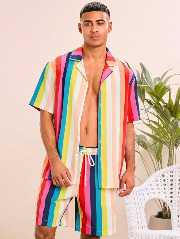 2025夏に国境を越えたアマゾン欧米の男性服のカジュアルなシャツの半袖パンツ|undefined