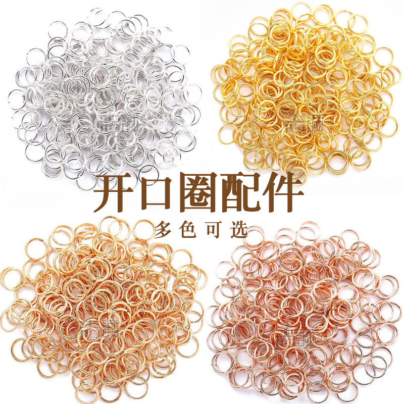 Alloy Open Ring Circle Crystal Jade Bracelet DIY Small Pendant Accessories Jewelry with Buckle Wholesale