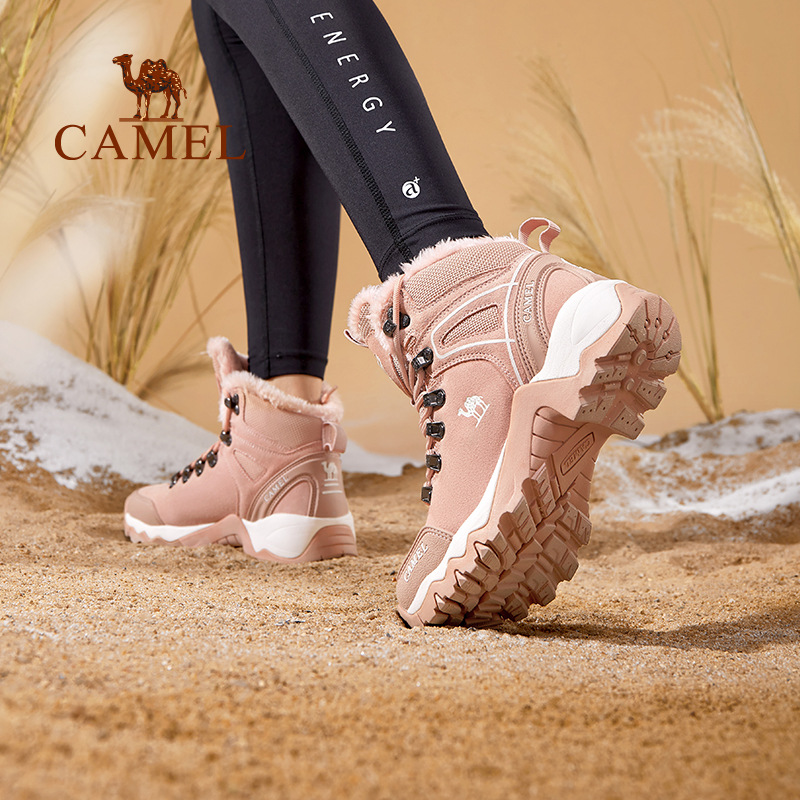骆驼雪地靴女冬季高帮加绒保暖耐磨防滑男鞋情侣登山户外徒步鞋子