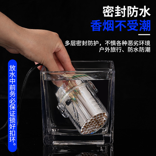 Transparent waterproof cigarette case of 20 thick and 40 thin cigarettes, pressure-proof, moisture-proof and waterproof with lanyard, cross-border hot selling cross-border