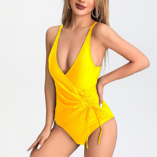 New European and American style sexy swimwear belly-covering triangle swimsuit for women, one-piece