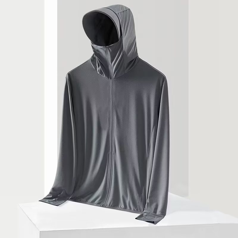 Verano Hielo protector solar para hombres y mujeres secado rápido ligero transpirable ocio versátil al aire libre chaqueta con capuz image 15
