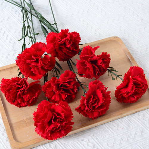 Simulated single-headed carnation, simulated flower, fake flower, wedding home teacher's day, mother's day gift, gift manufacturer wholesale