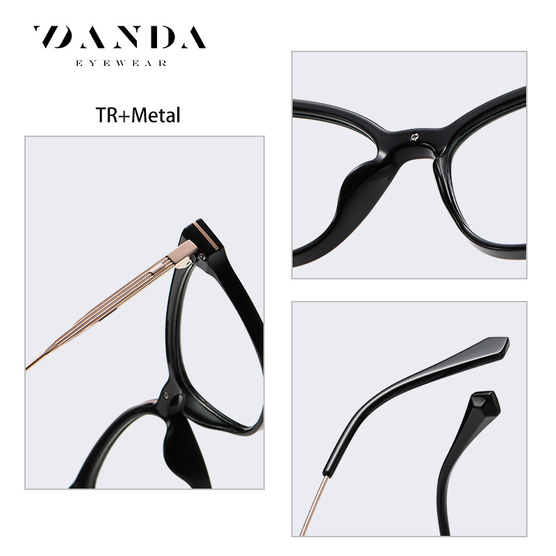 Nueva moda gafas marco femenino J836 europeo y americano personalizado gato ojo liso gafas TR90 red viento rojo anti-azul gafas de luz