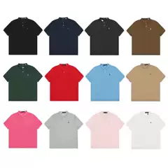 [High Version Rl Raff Pony Classic Basic Pony Embroidered Lapel Polo Men's and Women's Short-Sleeved Loose T-Shirt