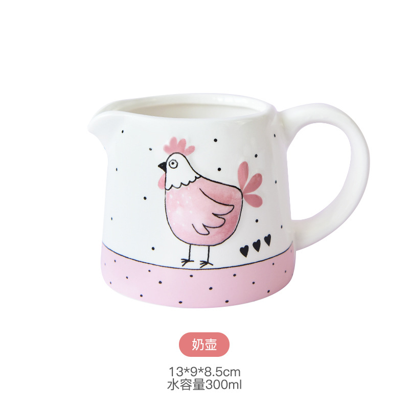 De estilo americano de Pascua vajilla plato de mantequilla plato creativo alivio pollo almacenamiento JAR tetera sellado frasco