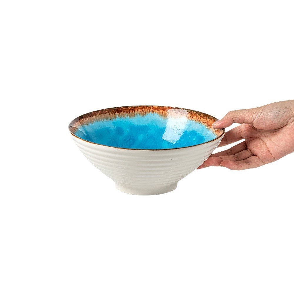 El estilo nórdico creativo de cerámica cuenco de grasa de alto nivel de sensación de horno para convertir en platos caseros cuenco de restaurante cuenco de ensalada cuenco de verduras mayorista