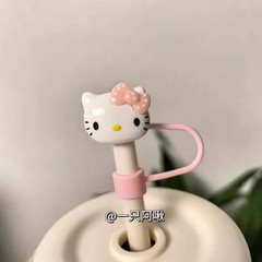 かわいいKitty猫ストロー防塵かわいいアニメ高颜値8/10mm耐久性DIY装飾ストローセット完成品