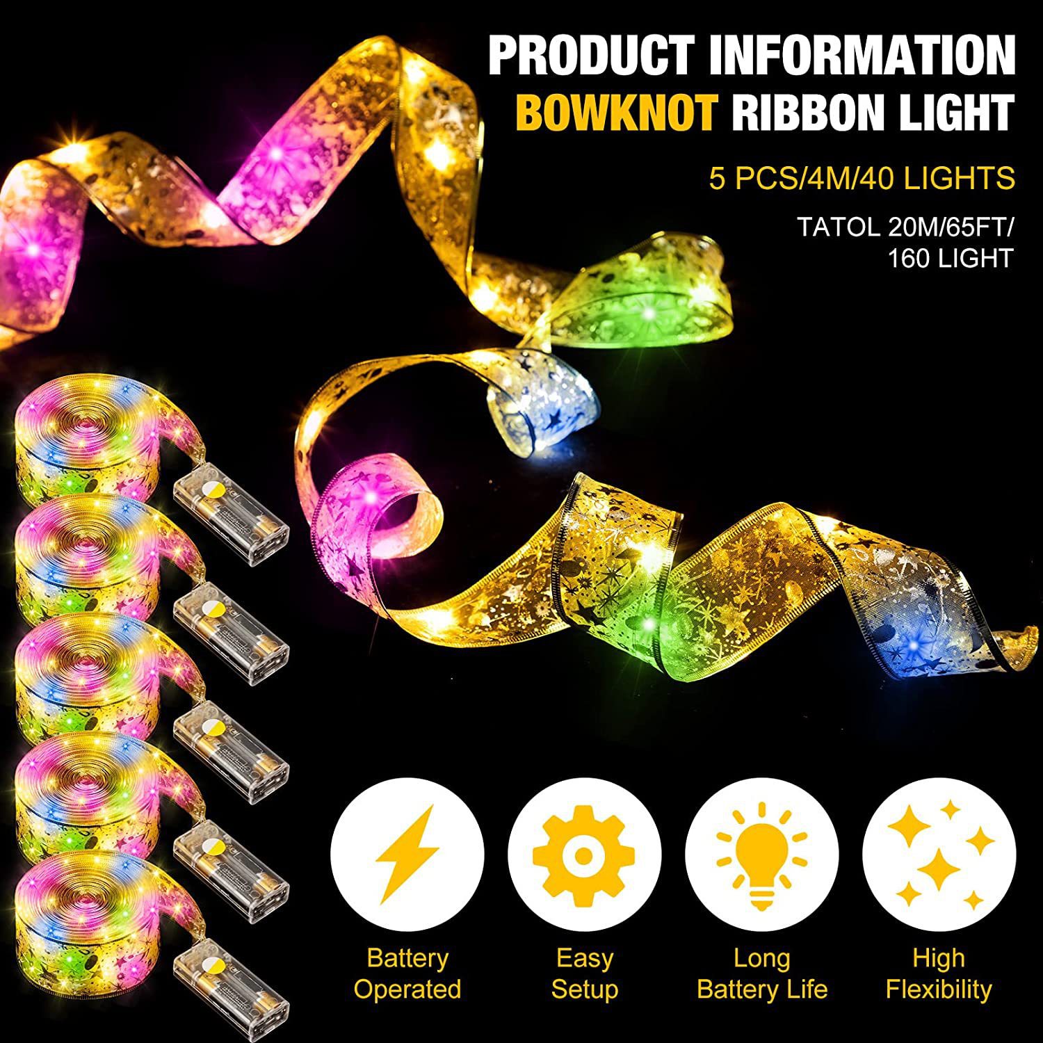 LED Christmas Tree Decorative Lights Ribbon String Double Layer Hot Foil Ribbon Copper Wire Festive Atmosphere Lights_voghion.com