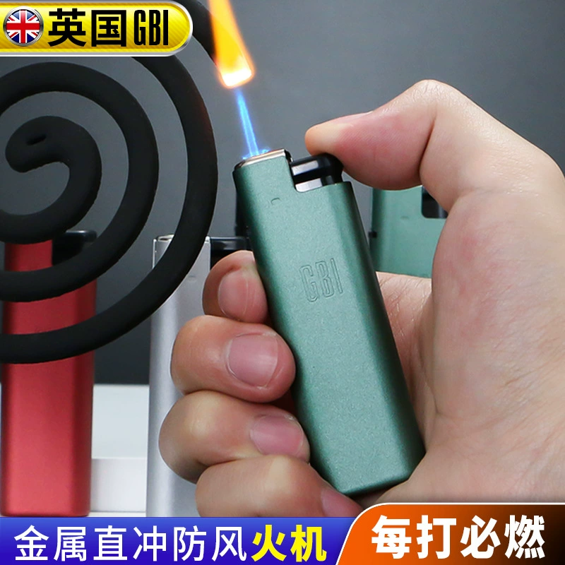 Большой корабль GBI одноразовая Зажигалка металлическая прямая синяя пламя Заводская Прямая Оптовая Зажигалка