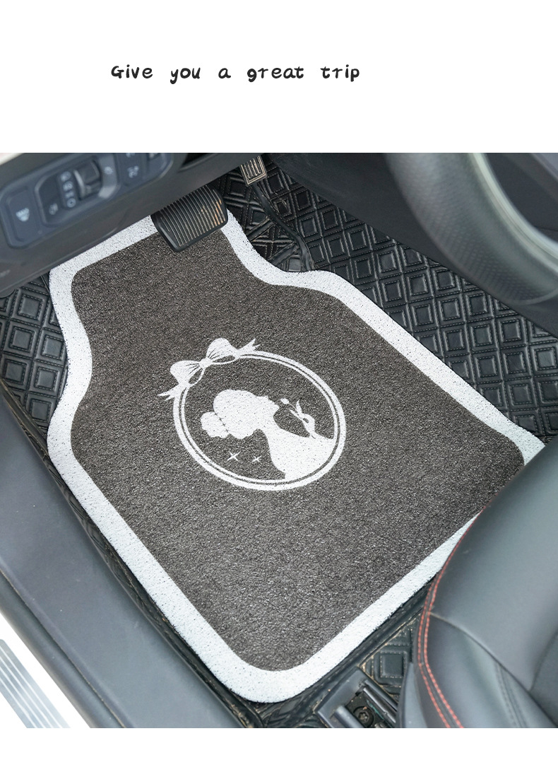 Four Seasons General Motors Foot Mat Goddess Bow Car Anti-Dirty Protection Decorative Foot Mat Fashion Car Supplies